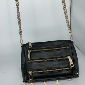 Rebecca Minkoff mini 5 zip crossbody leather purse